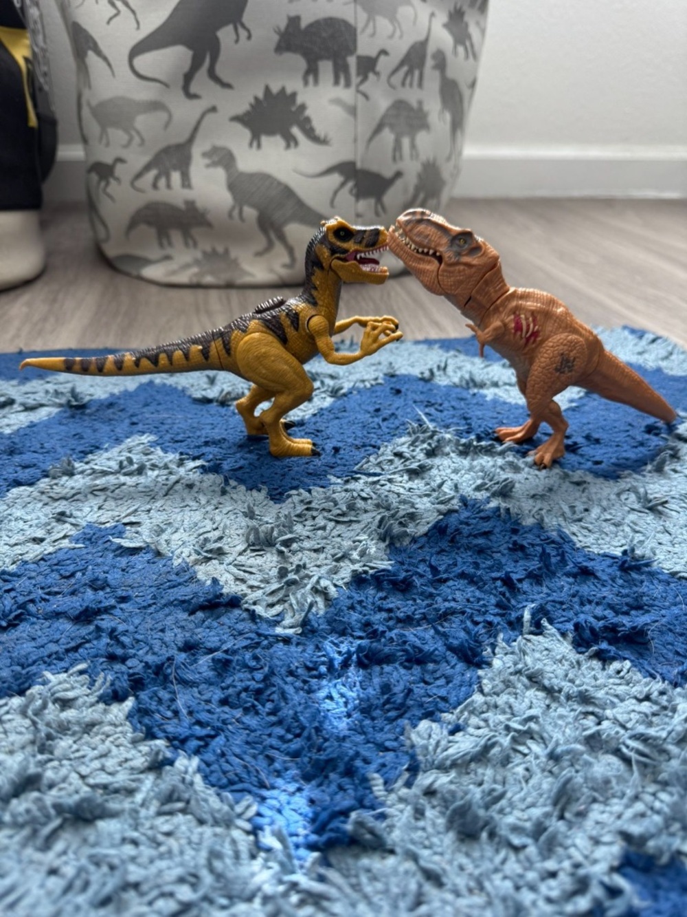 Yellow and Brown Dinosaur Toy Figures - Set of 2